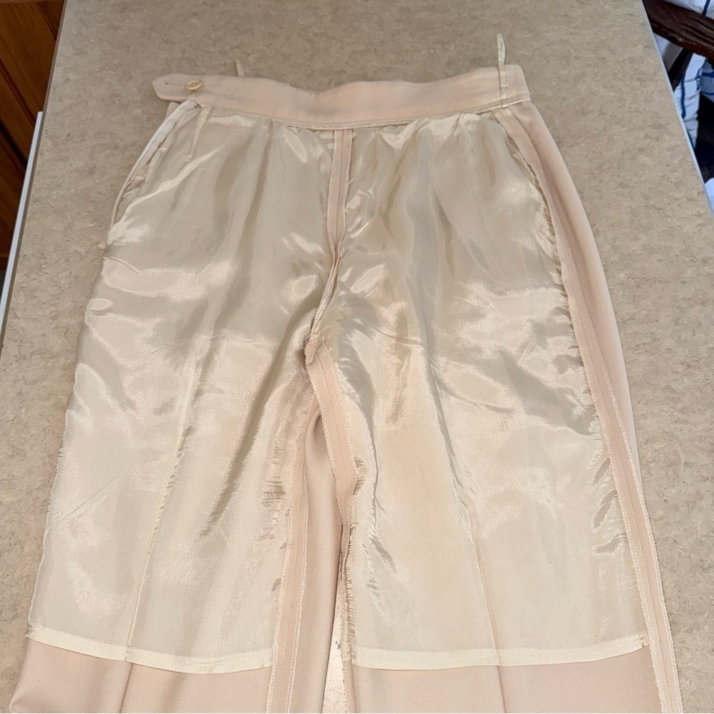 Hermes Vintage Women's Cream Dress Pants Wool Quiet Luxury Old Money - Picture 5 of 16